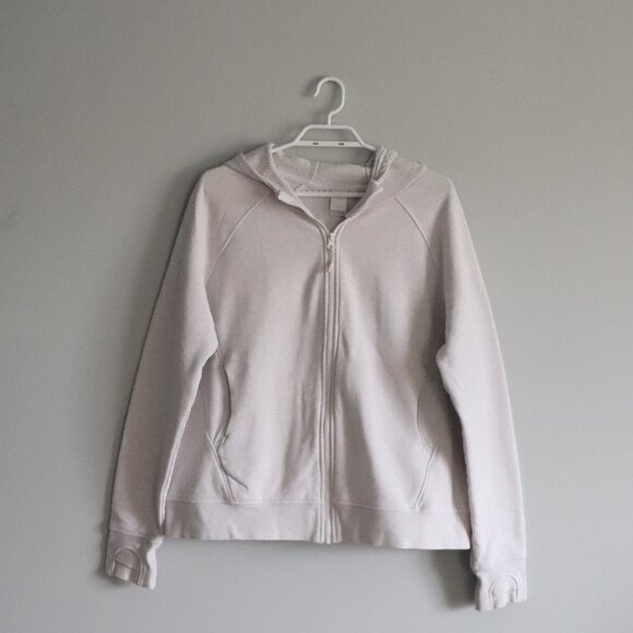 Lole Womens White Sz XXL Full Zip Comfy Athletic Casual Fleece Hooded Sweater - Picture 1 of 14